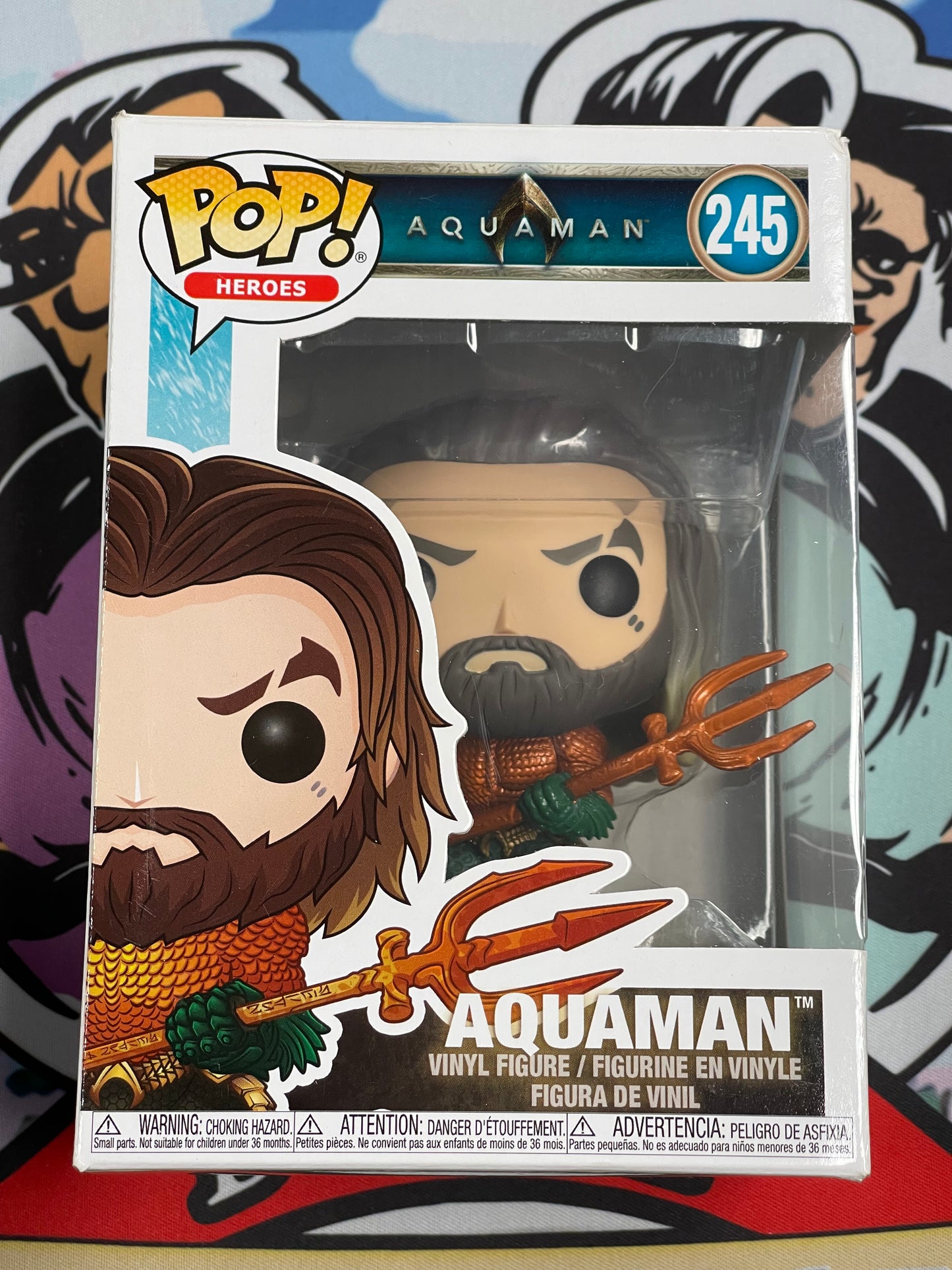 Aquaman (DC Comics)- Funko Pop! #245 (Box Damage/Shelf Wear)