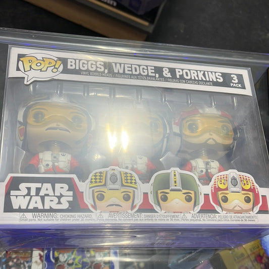 Biggs, Wedge, & Porkins (Star Wars)-Funko Pop! 3pk (w/protector)(Walmart Exclusive-Missing Sticker)