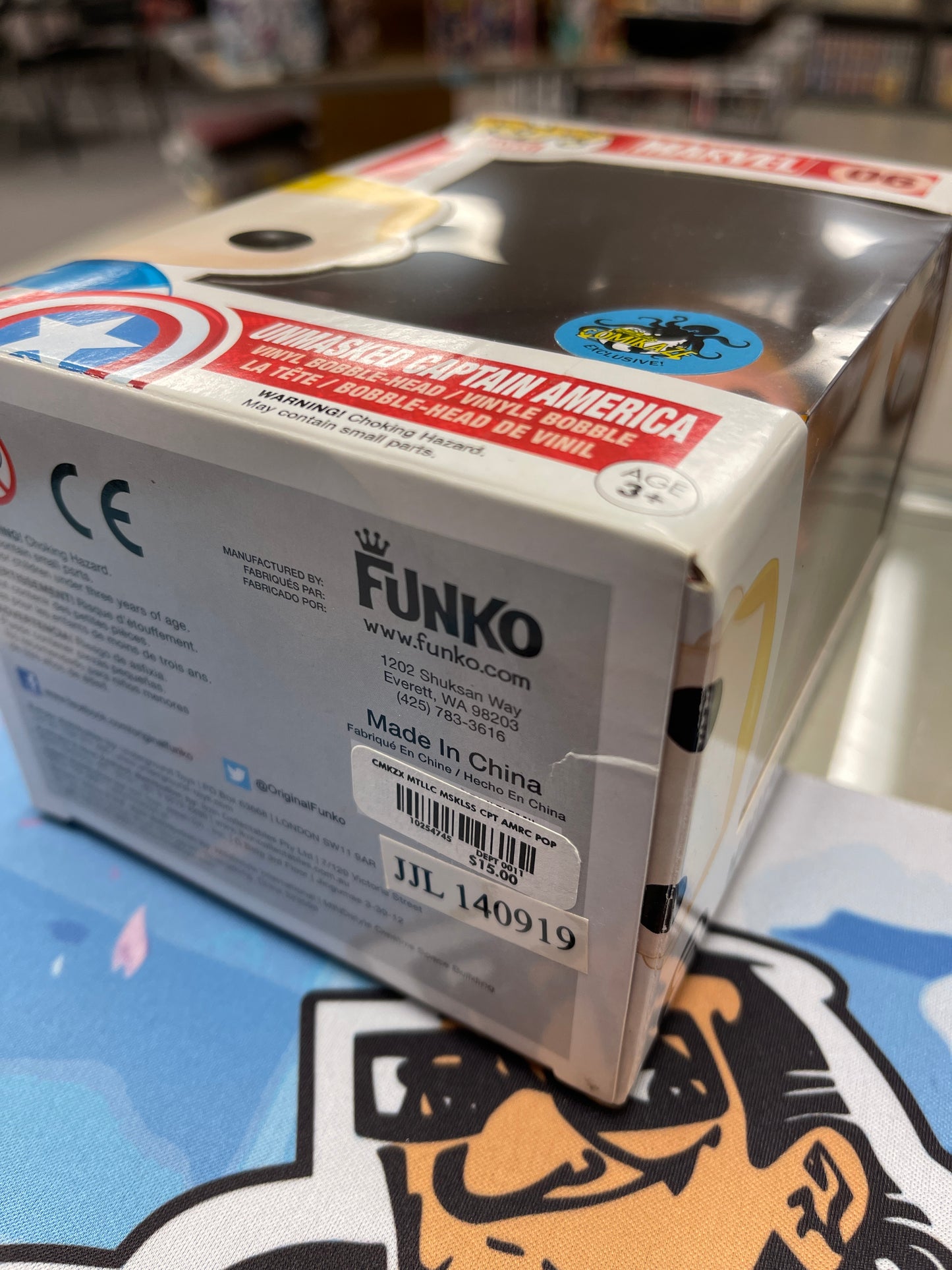 Unmasked Captain America (Marvel)- Funko Pop! #06 (Comikaze Exclusive) (Box Damage)