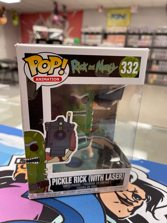 Pickle Rick (w/ Laser)(Rick and Morty)- Funko Pop! #332 (Box Damage)