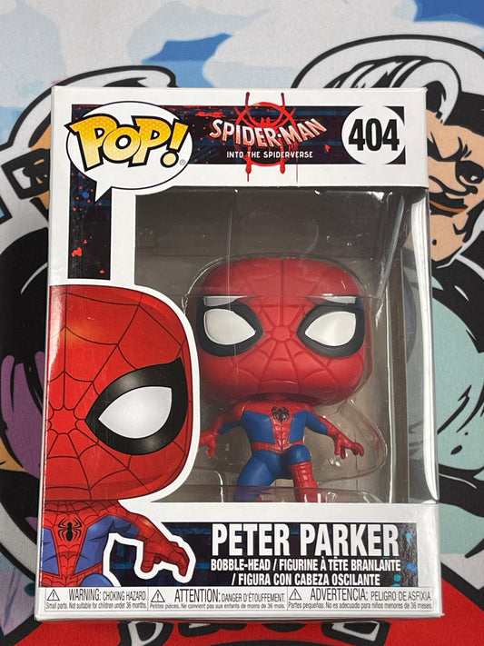 Peter Parker (Spider-Man: Into the Spider-verse)- Funko Pop! #404 (Box Damage/Shelf Wear)