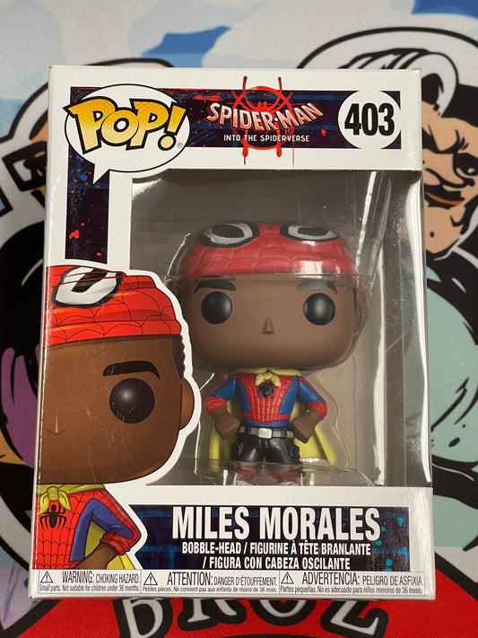 Miles Morales (Spider-Man: Into the Spider-verse)- Funko Pop! #403 (Box Damage/Shelf Wear)