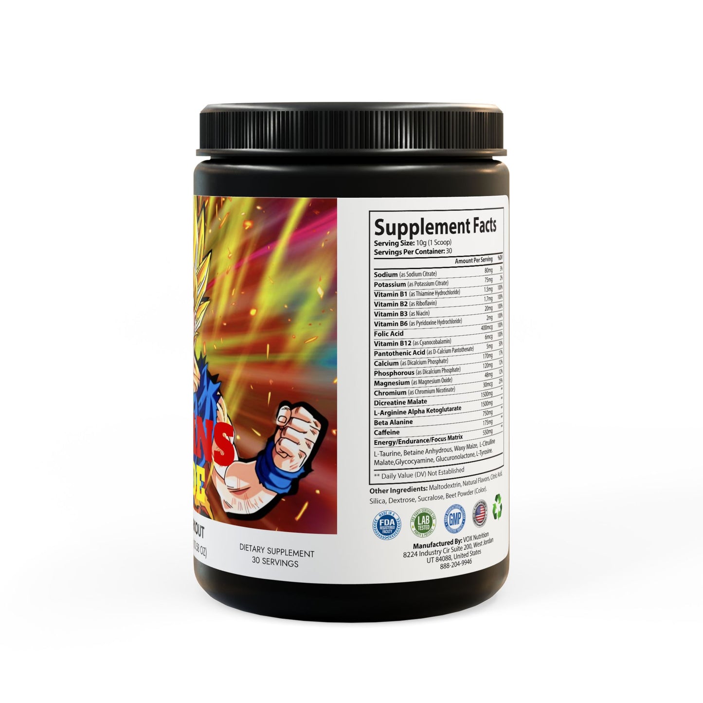Goku Super Saiyan Pre-Workout Supplement, Watermelon (300g, 10.58oz)