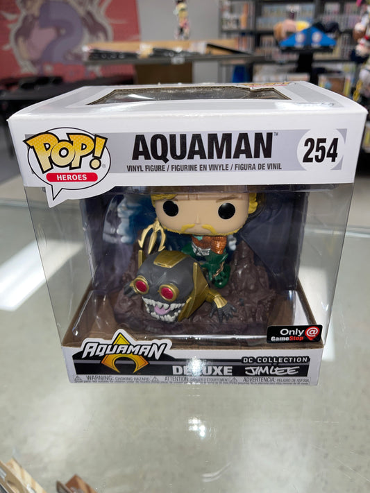 Aquaman (DC Comics)- Funko Pop! Deluxe #254 (GameStop Exclusive)(Open Box)