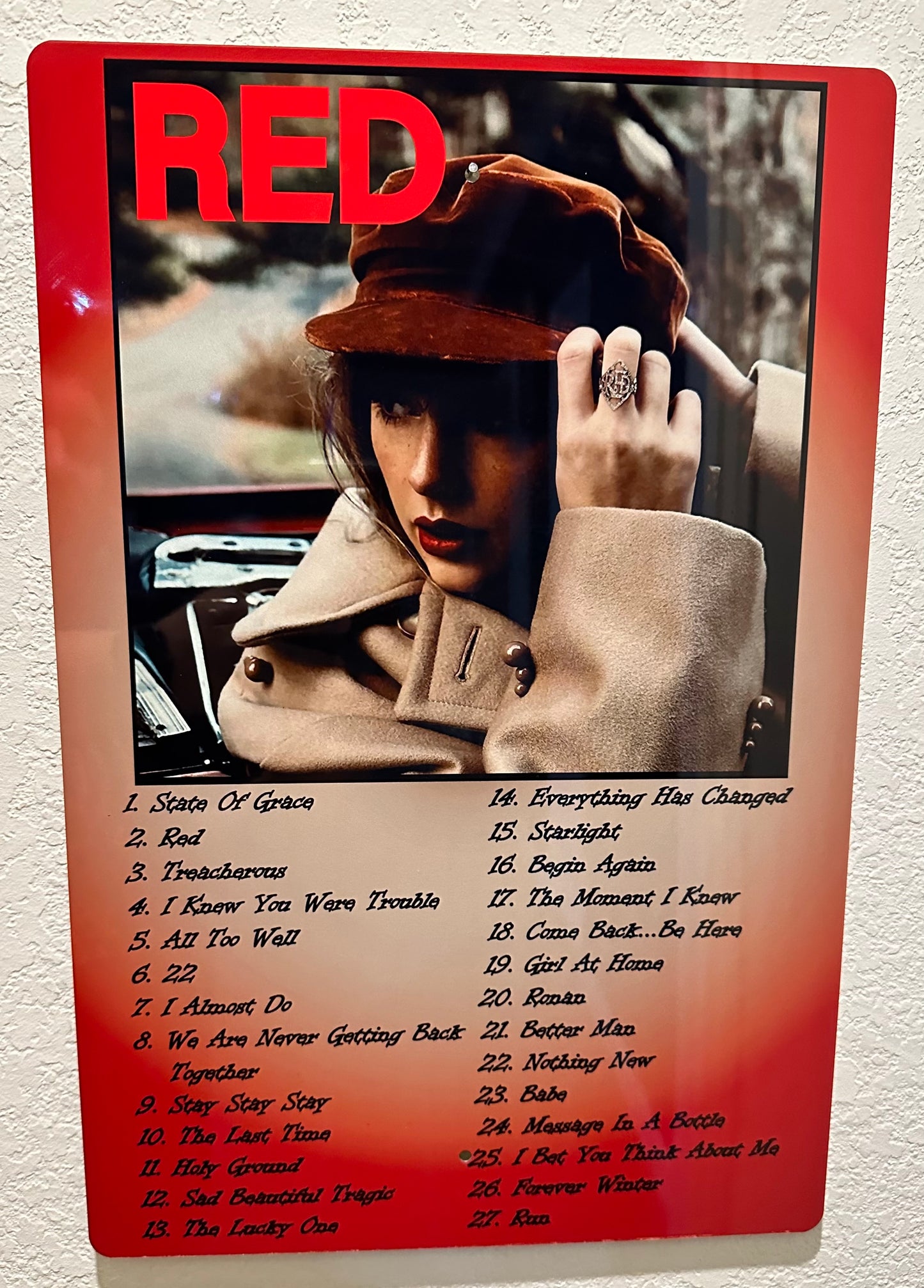 TS Red Album Tin Sign