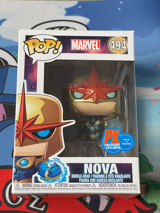 Nova (Marvel)- Funko Pop! #494 (PX Exclusive)(Box Damage/Shelf Wear)