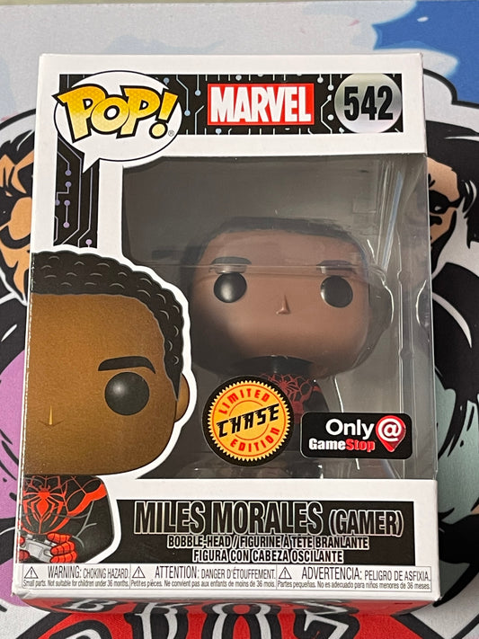 Miles Morales [Gamer](Marvel)- Funko Pop! #542 (GameStop Exclusive)(Chase)(Box Damage/Shelf Wear)