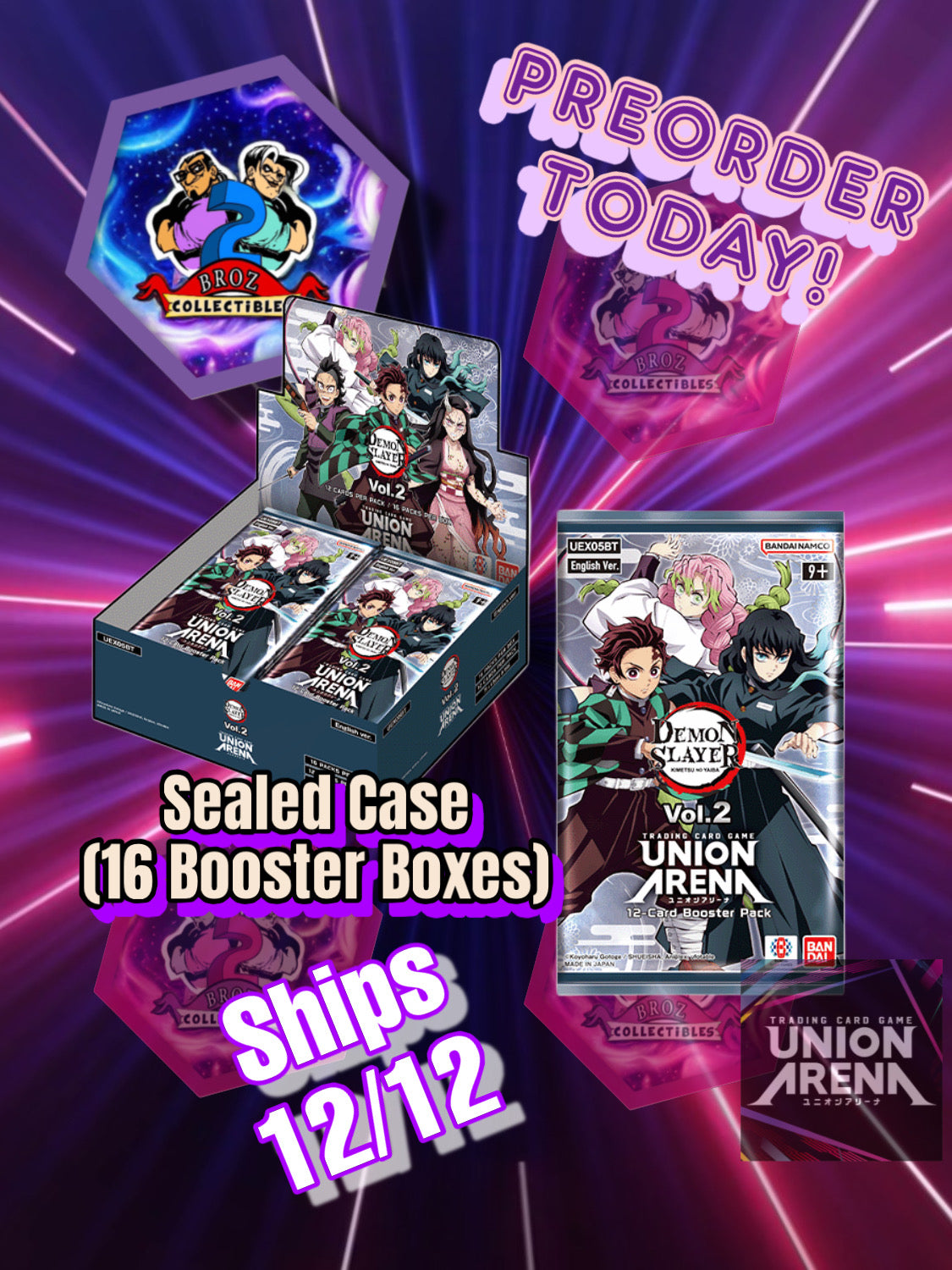 *Pre-Sale* Union Arena TCG- Demon Slayer: Kimetsu no Yaiba Vol.2 Booster Box Case (UEX05BT)(English)