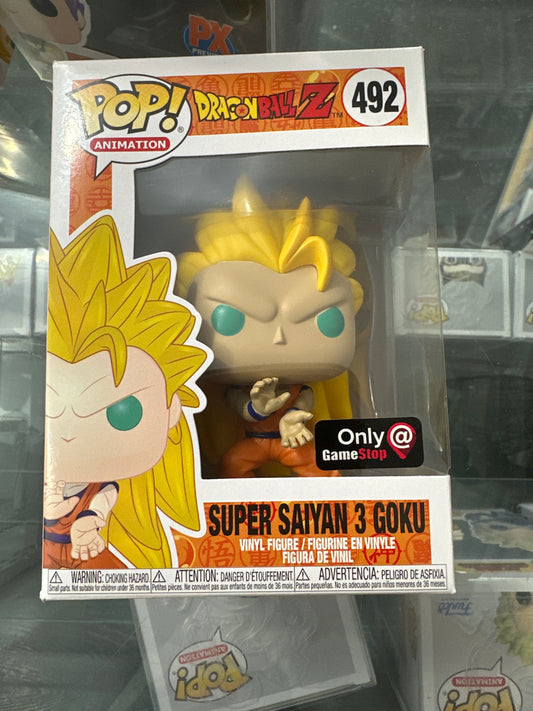 Super Saiyan 3 Goku (DragonBallZ) - Funko Pop #492 (GameStop Exclusive)(Shelf Wear)