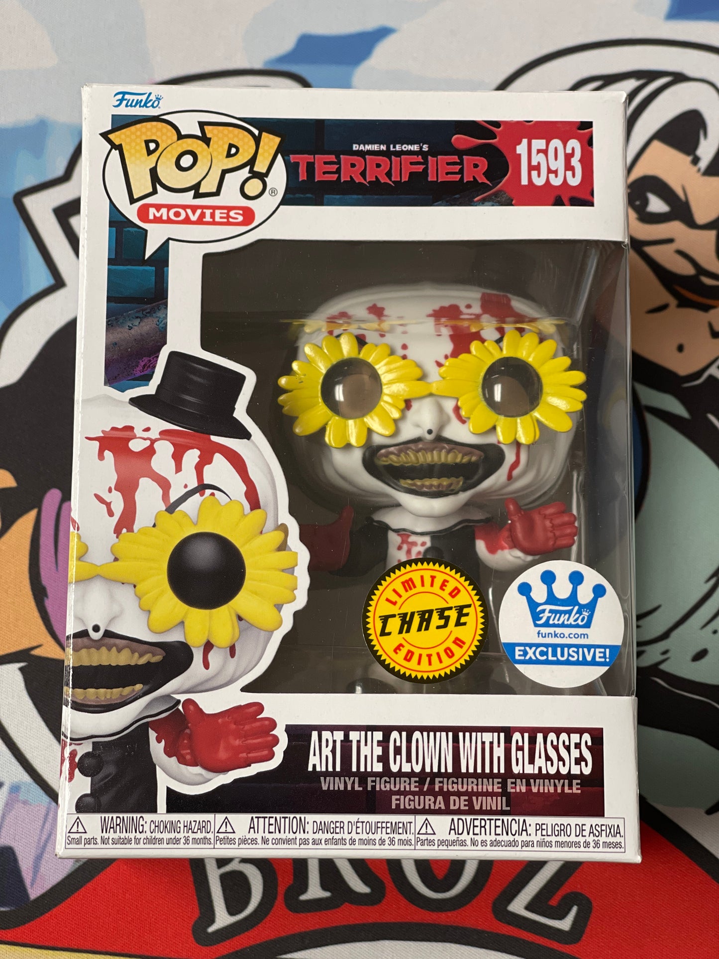 Art the Clown w/ Glasses (Terrifier)- Funko Pop! #1593 (Funko Exclusive- Chase)(Corner Damage)