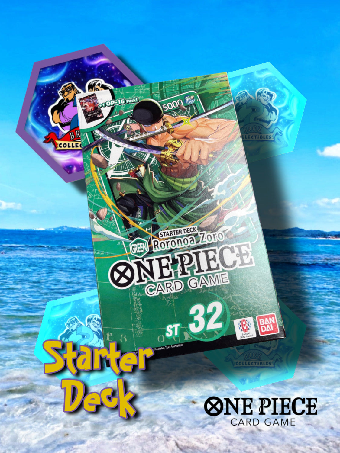 One Piece Card Game- Green Roronoa Zoro Starter Deck  (ST-32)(English)