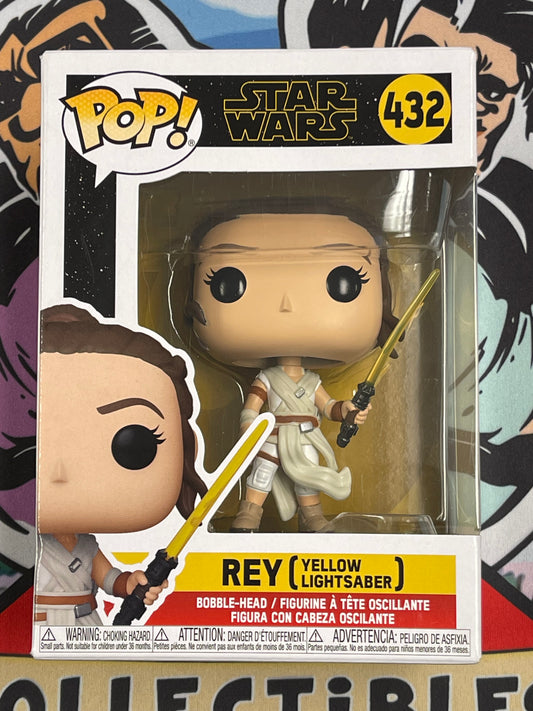 Rey [Yellow Lightsaber](Star Wars)- Funko Pop! #432 (Box Damage/Shelf Wear)