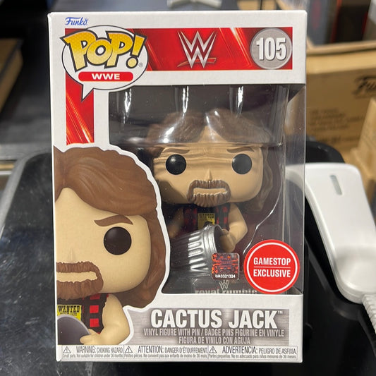 Cactus Jack w/pin (WWE)-Funko Pop! #105 (GameStop Exclusive)
